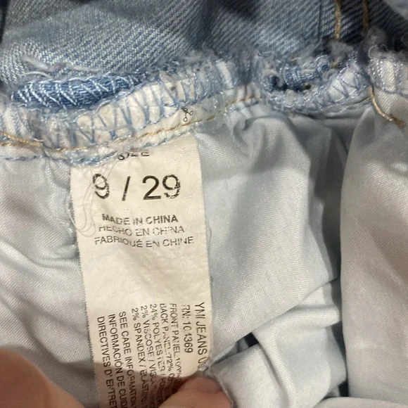 YMI Women's Light Blue Distressed Jeans rolled waist - Picture 6 of 8